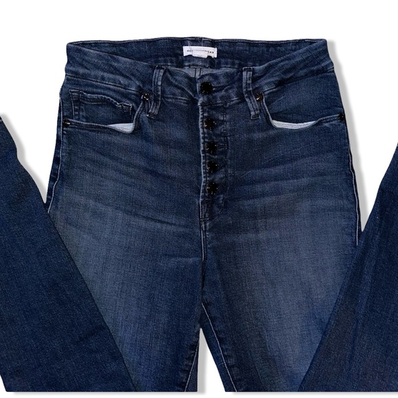 Good American Good Legs Skinny High Rise Button Fly Jeans in Blue830 Size 6/28 - Picture 11 of 15